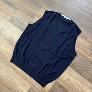 Peter‎ Millar Navy Blue Wool Silk Blend Light Sweater Vest Men's Sz XL *READ*